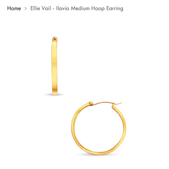 ✨ NWT Ellie Vail original waterproof medium gold hoop earrings in bag RSVP $62 - Picture 7 of 10